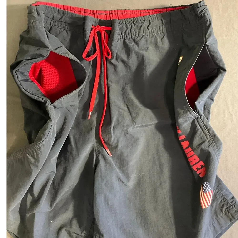 Vintage Chaps Ralph Lauren Sz L Lined Swim Trunks Shorts Pockets Drawstring